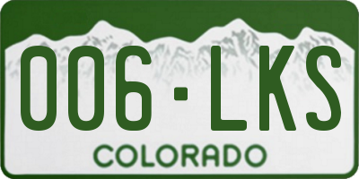 CO license plate 006LKS