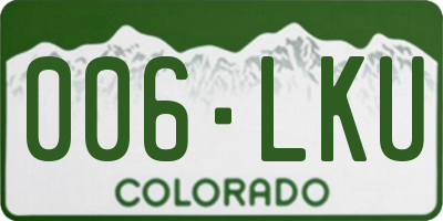 CO license plate 006LKU