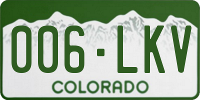 CO license plate 006LKV