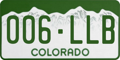 CO license plate 006LLB