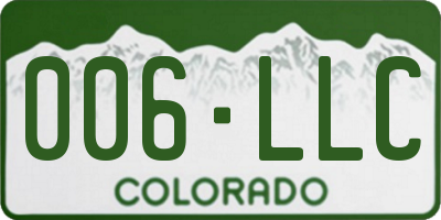 CO license plate 006LLC