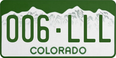 CO license plate 006LLL