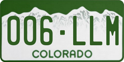 CO license plate 006LLM