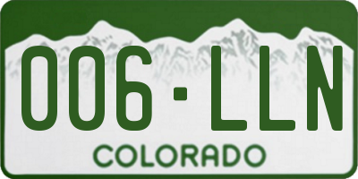 CO license plate 006LLN