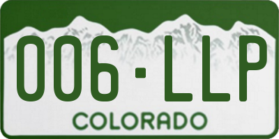CO license plate 006LLP