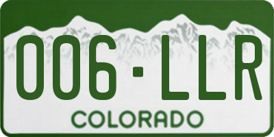 CO license plate 006LLR