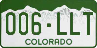 CO license plate 006LLT