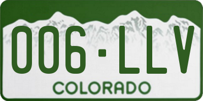 CO license plate 006LLV