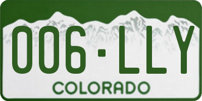 CO license plate 006LLY