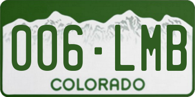 CO license plate 006LMB