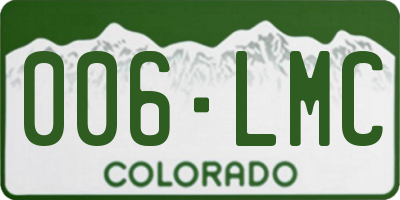 CO license plate 006LMC