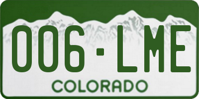 CO license plate 006LME