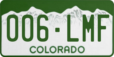 CO license plate 006LMF