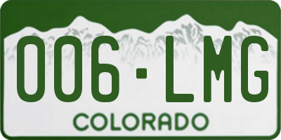 CO license plate 006LMG
