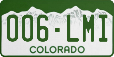 CO license plate 006LMI