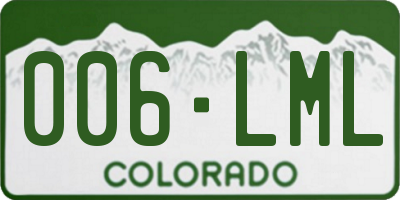 CO license plate 006LML