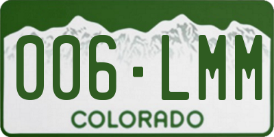 CO license plate 006LMM