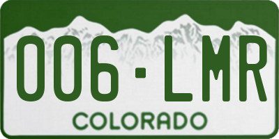 CO license plate 006LMR