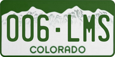 CO license plate 006LMS