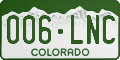 CO license plate 006LNC