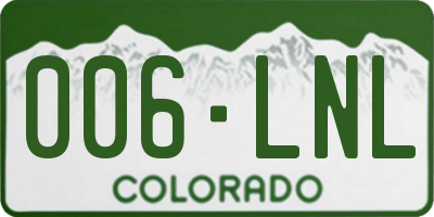 CO license plate 006LNL
