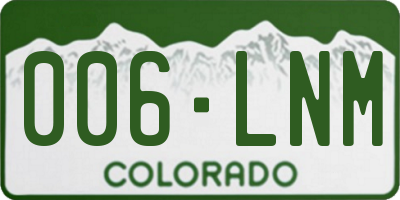 CO license plate 006LNM