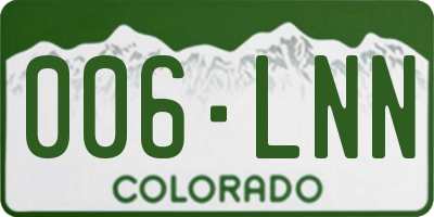 CO license plate 006LNN