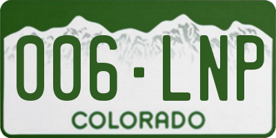 CO license plate 006LNP