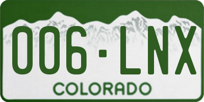 CO license plate 006LNX