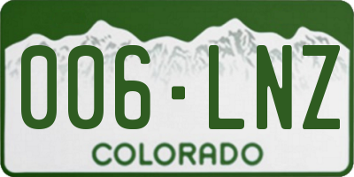 CO license plate 006LNZ