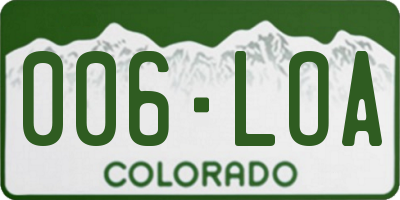 CO license plate 006LOA