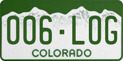 CO license plate 006LOG