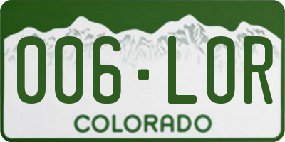 CO license plate 006LOR