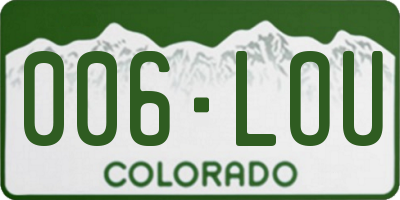 CO license plate 006LOU