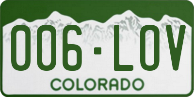 CO license plate 006LOV