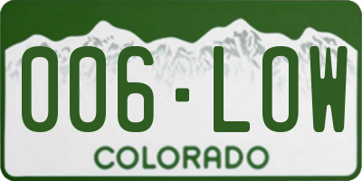 CO license plate 006LOW
