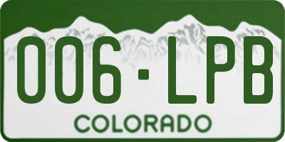 CO license plate 006LPB