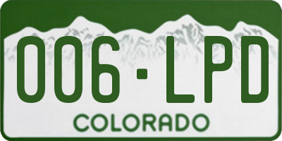 CO license plate 006LPD