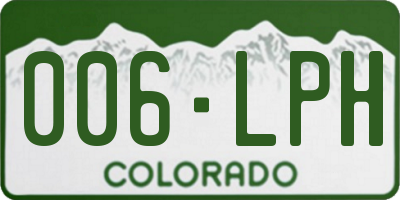 CO license plate 006LPH