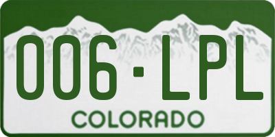 CO license plate 006LPL