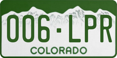 CO license plate 006LPR