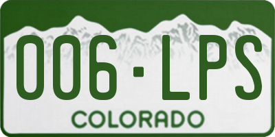 CO license plate 006LPS