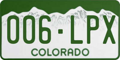 CO license plate 006LPX