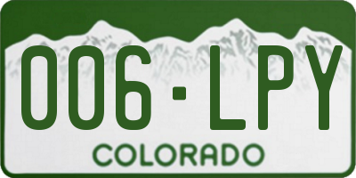 CO license plate 006LPY