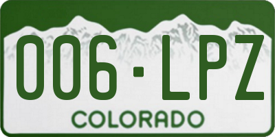CO license plate 006LPZ