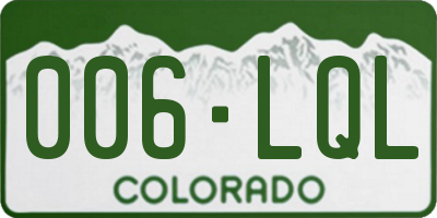 CO license plate 006LQL