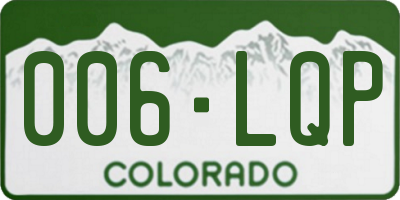 CO license plate 006LQP