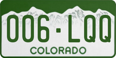 CO license plate 006LQQ
