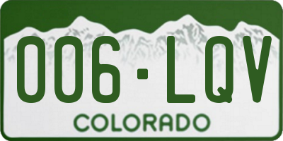 CO license plate 006LQV
