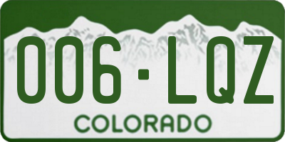 CO license plate 006LQZ